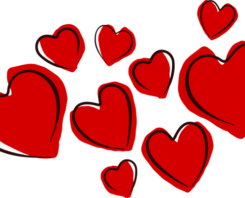 hearts on valentine's day