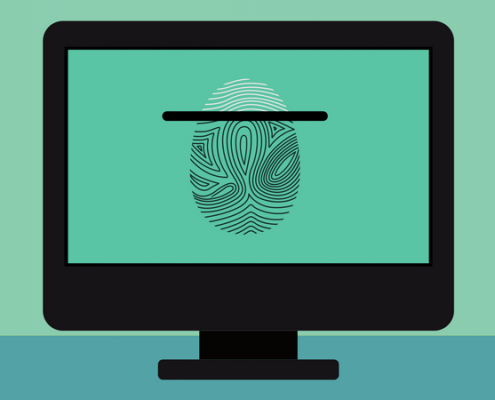 non password authentication fingerprint biometrics green turquoise